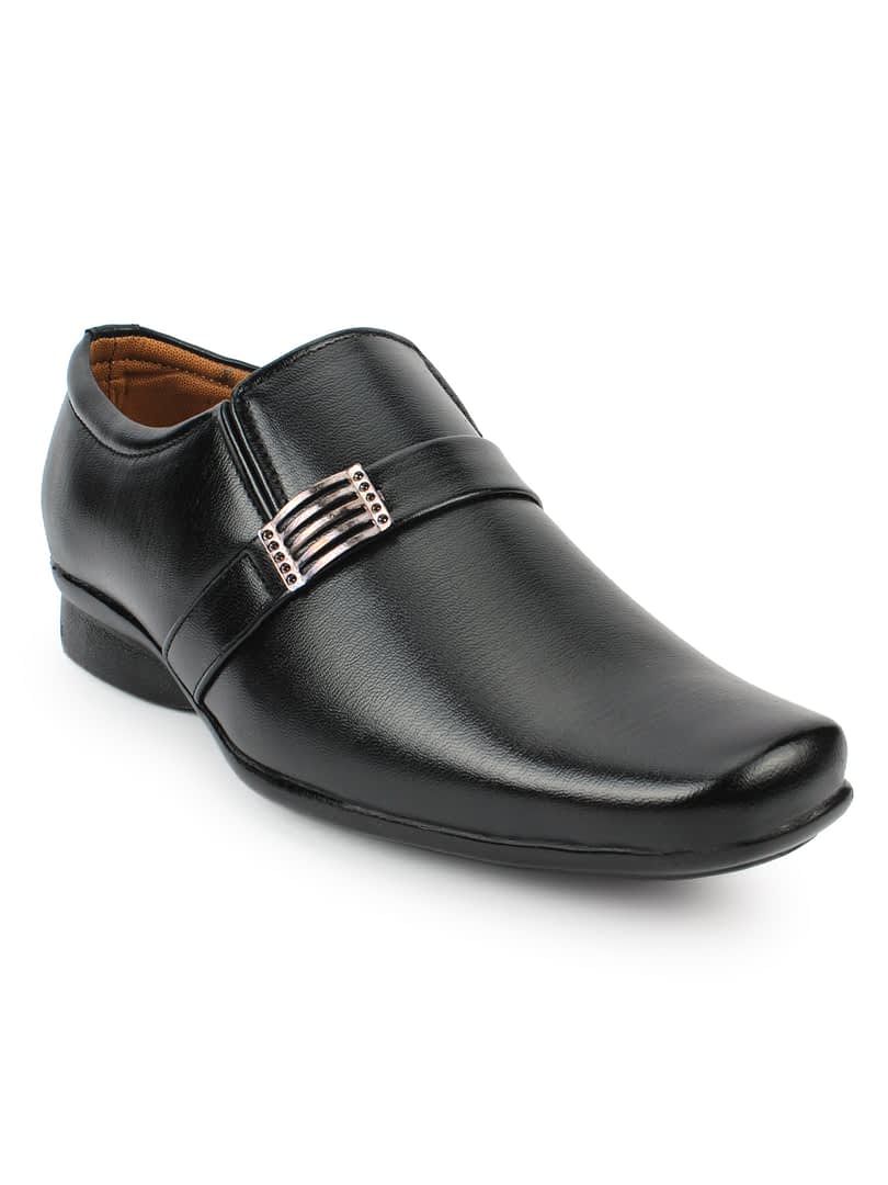Fashion Victim Men Black Solid Formal Slip-Ons