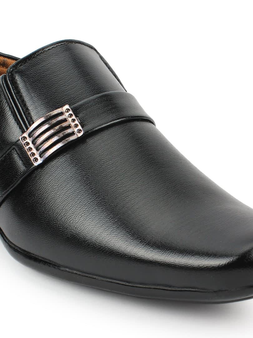 Fashion Victim Men Black Solid Formal Slip-Ons