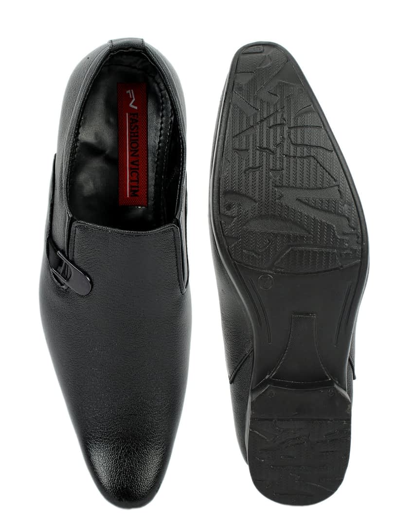 Fashion Victim Men Black Solid Formal Slip-Ons