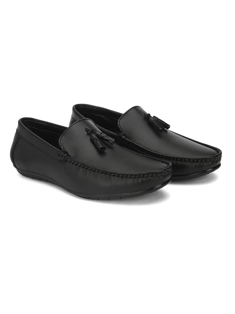 Fashion Victim Men Black Tassel Loafer’s