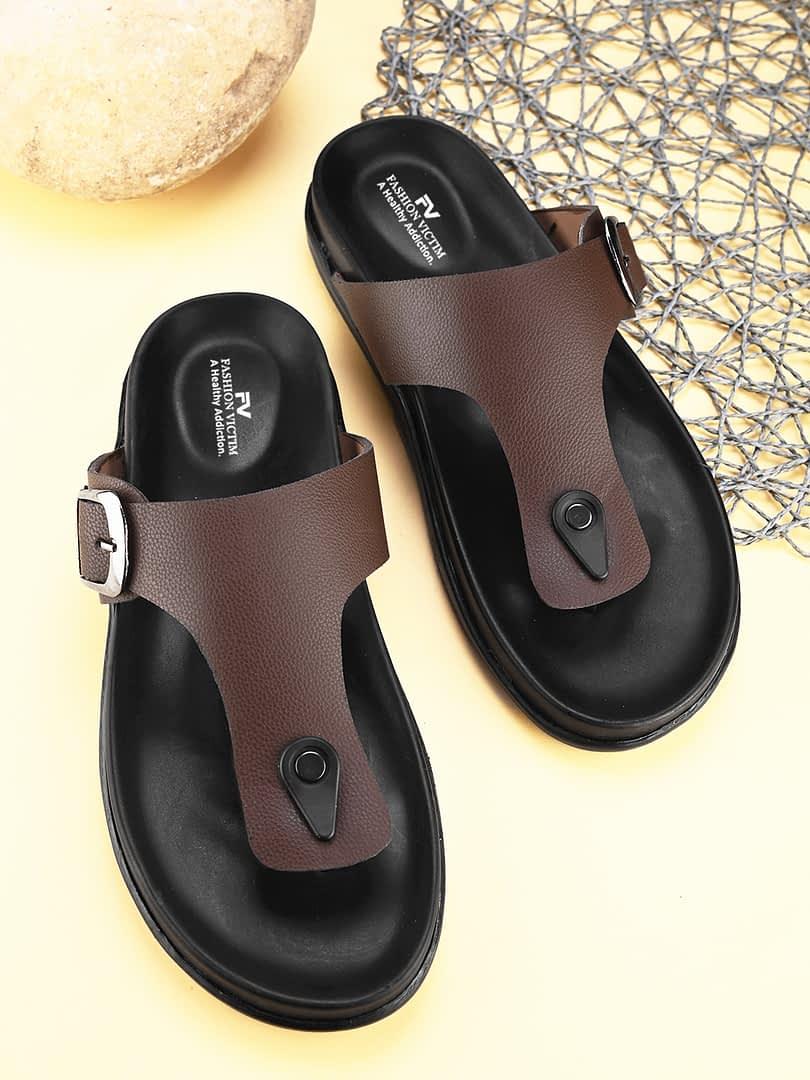 fashion victim Men Brown Office Slippers