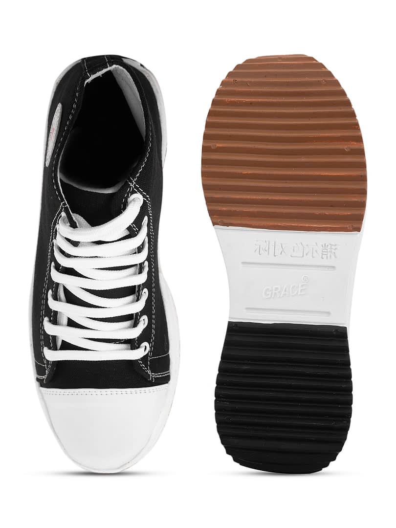 Fashion Victim Men Mid Top Canvas Sneakers