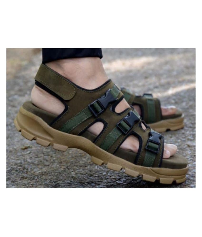 Fashion Victim Men Olive Green Fisherman Sandals