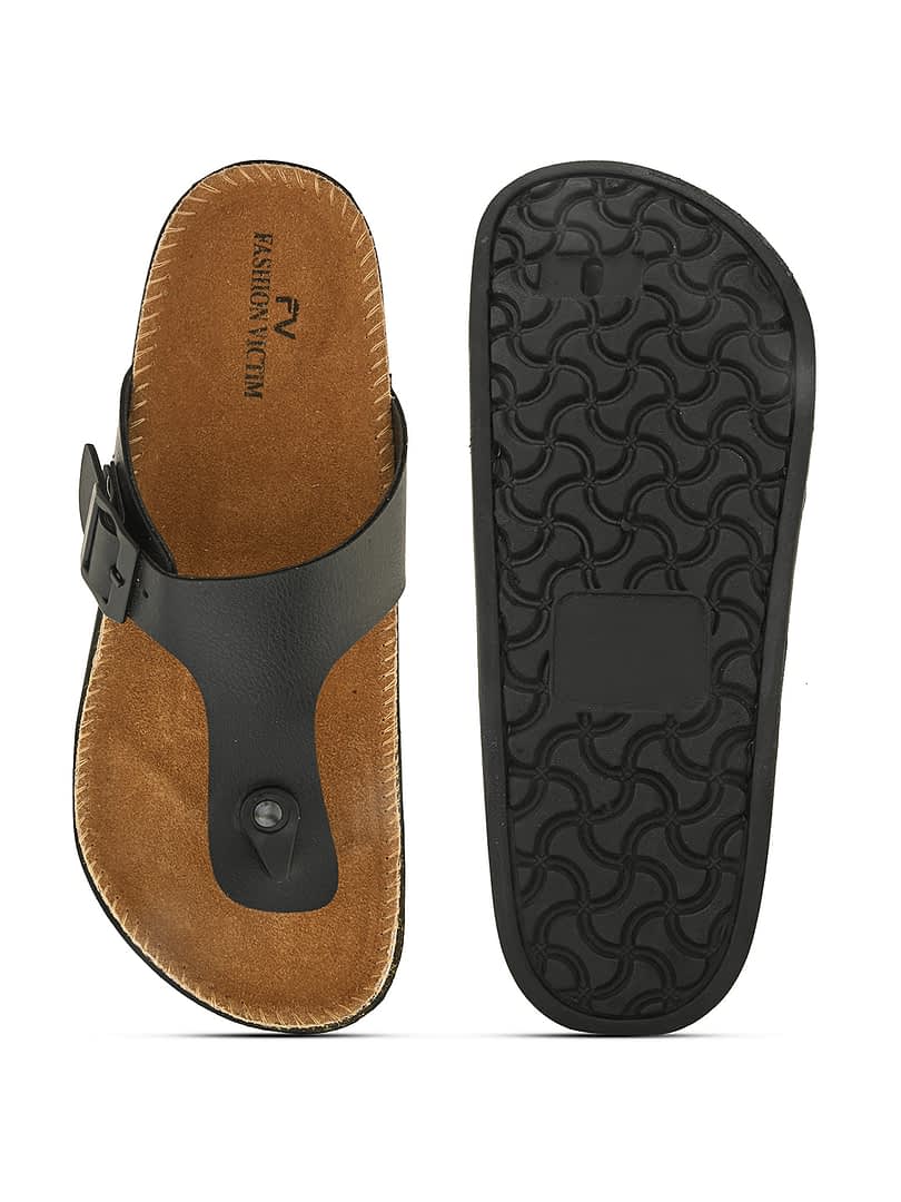 Fashion Victim Fashion Victim Men Stylish Leather Insole Slippers