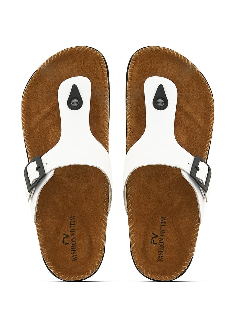 Fashion Victim Fashion Victim Men Stylish Leather Insole Slippers