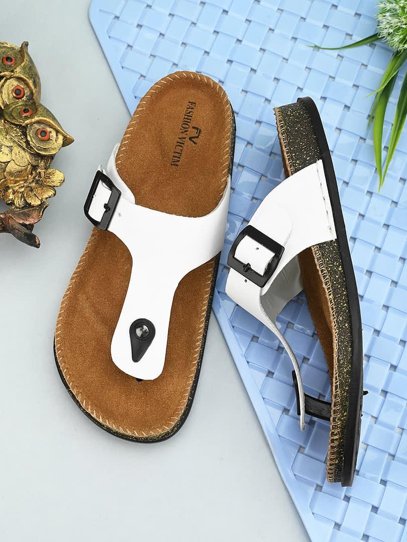 fashion victim Fashion Victim Men Stylish Leather Insole Slippers