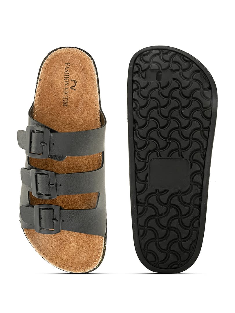 Fashion Victim Fashion Victim Men Stylish Leather Insole Slippers