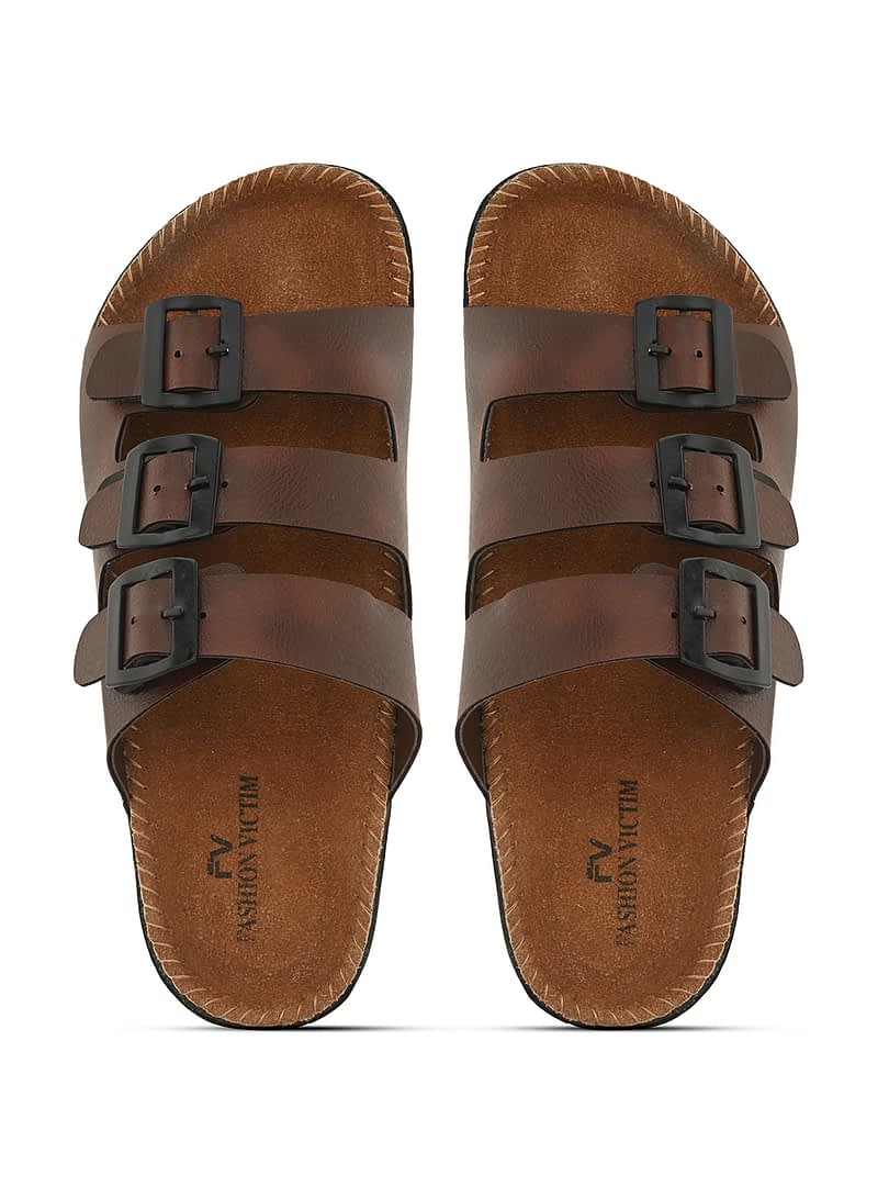 Fashion Victim Fashion Victim Men Stylish Leather Insole Slippers