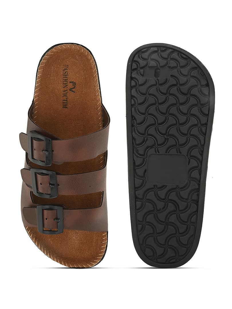 Fashion Victim Fashion Victim Men Stylish Leather Insole Slippers