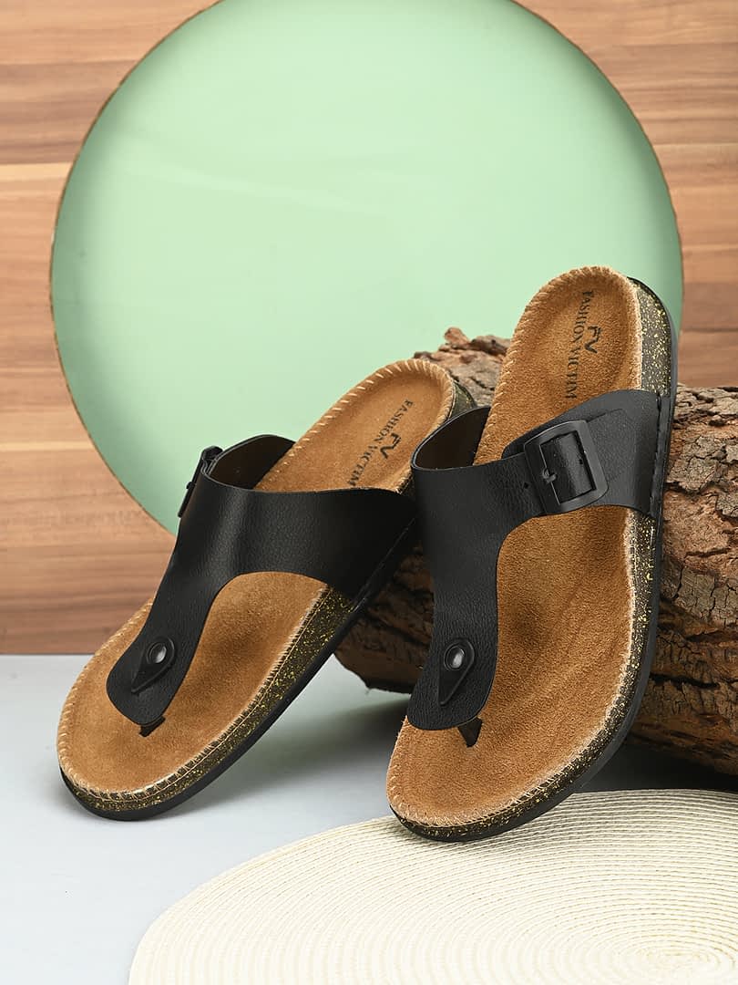 fashion victim Fashion Victim Men Stylish Leather Insole Slippers