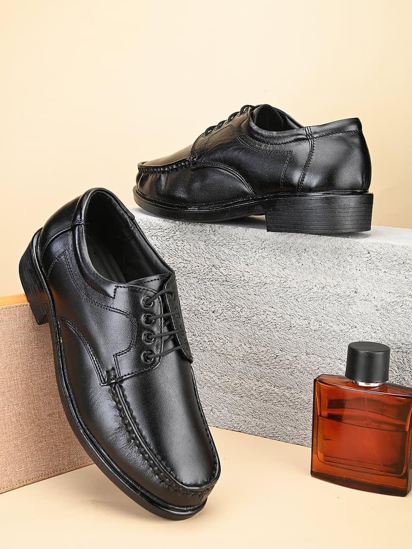 fashion victim Men Textured Leather Formal Derbys