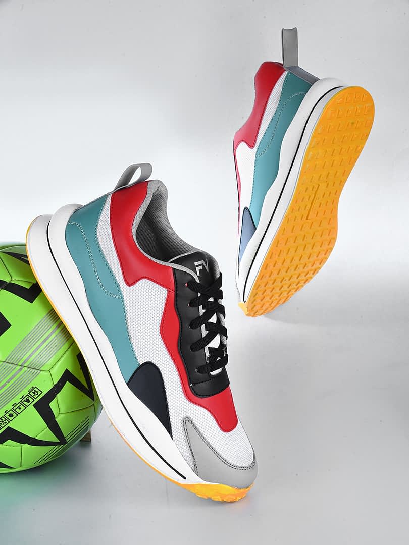 fashion victim Fashion Victim Men White Colorblock Sneakers