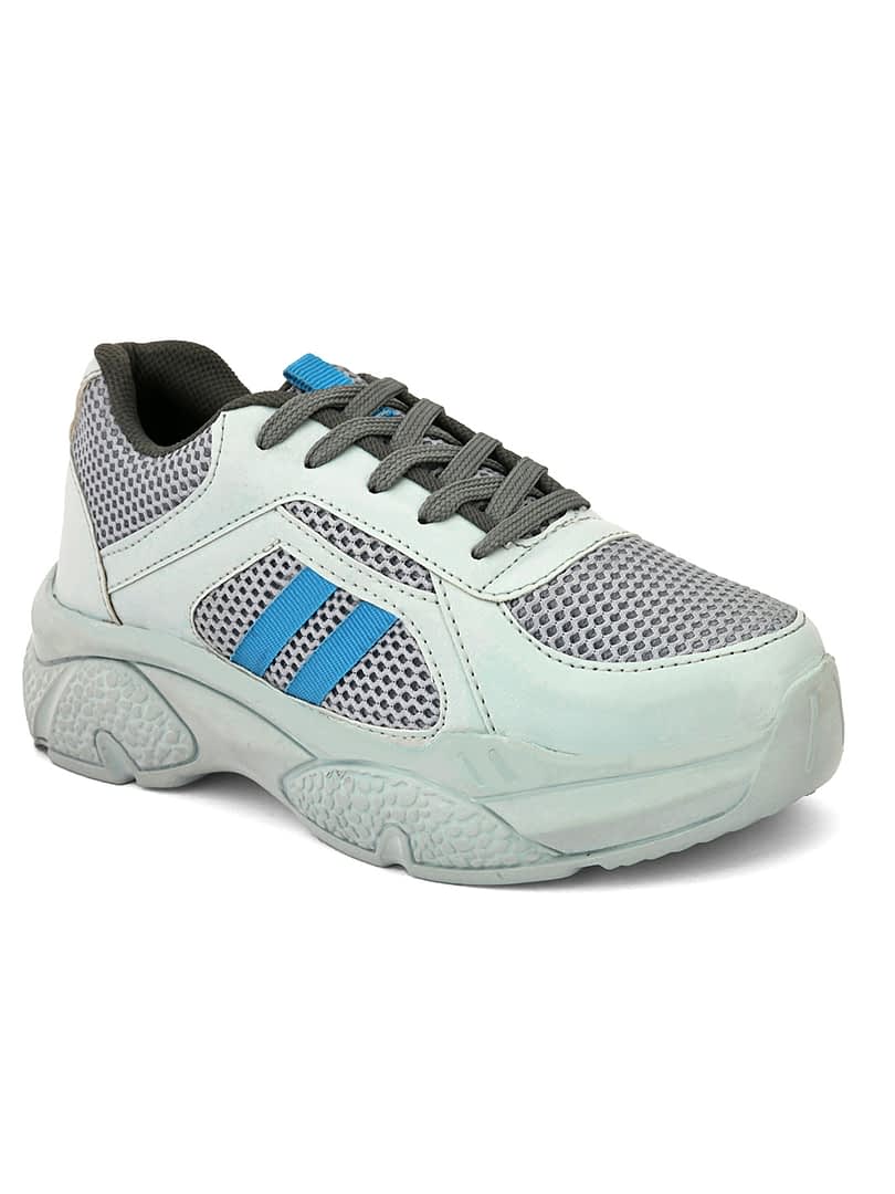 Fashion Victim Women Blue Woven Design Sneakers