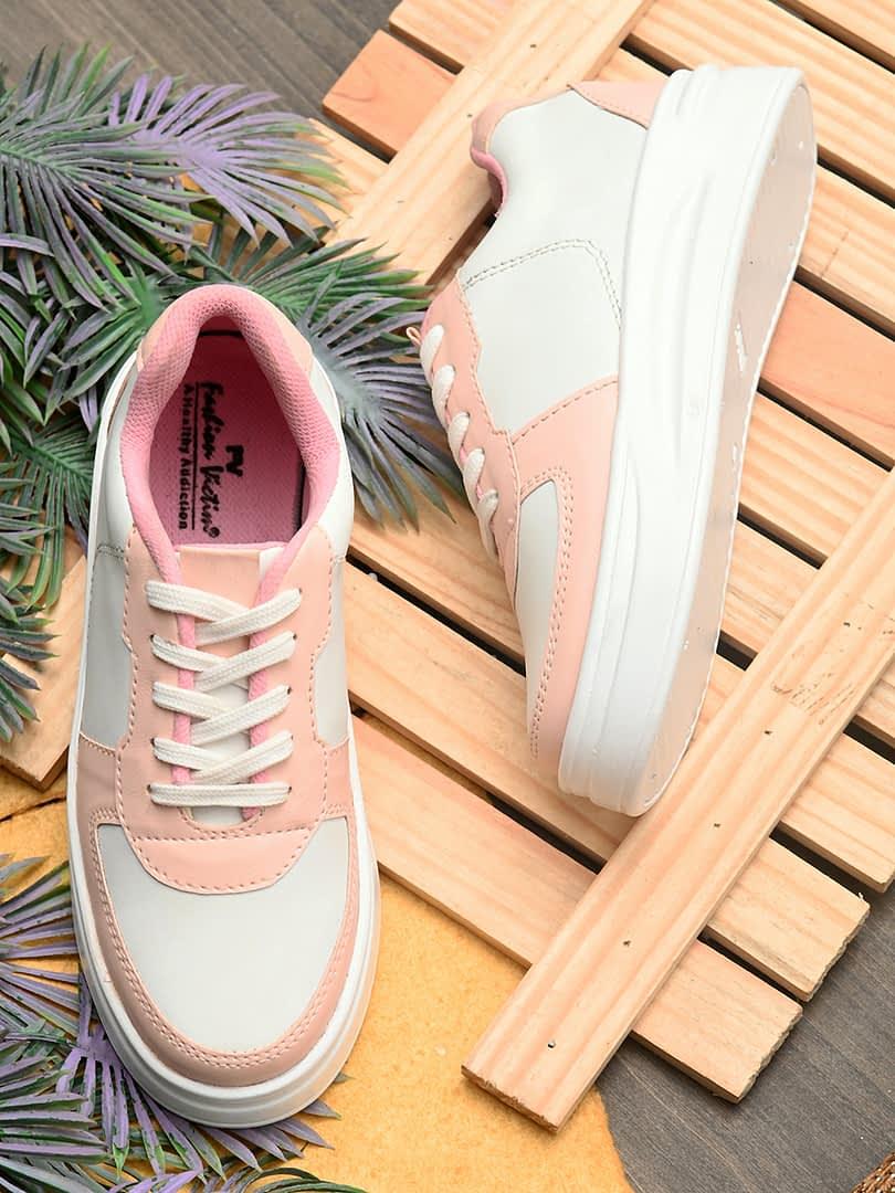 fashion victim Women Pink Colourblocked Sneakers