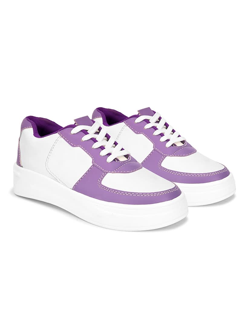 Fashion Victim Women Purple Colourblocked Sneakers