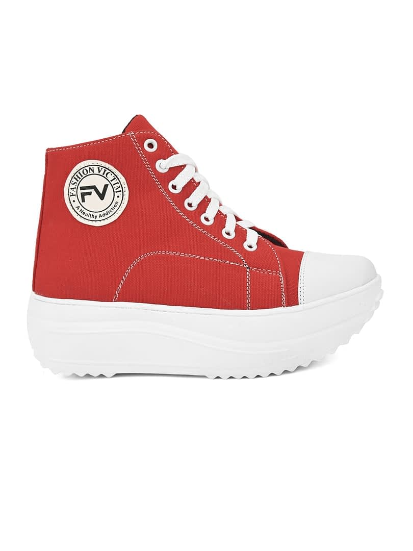 Fashion Victim Women Red Lightweight Sneakers