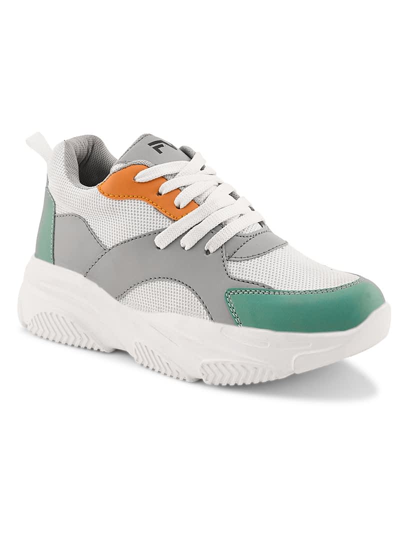 Fashion Victim Fashion Victim Women White Colorblocked Sneakers