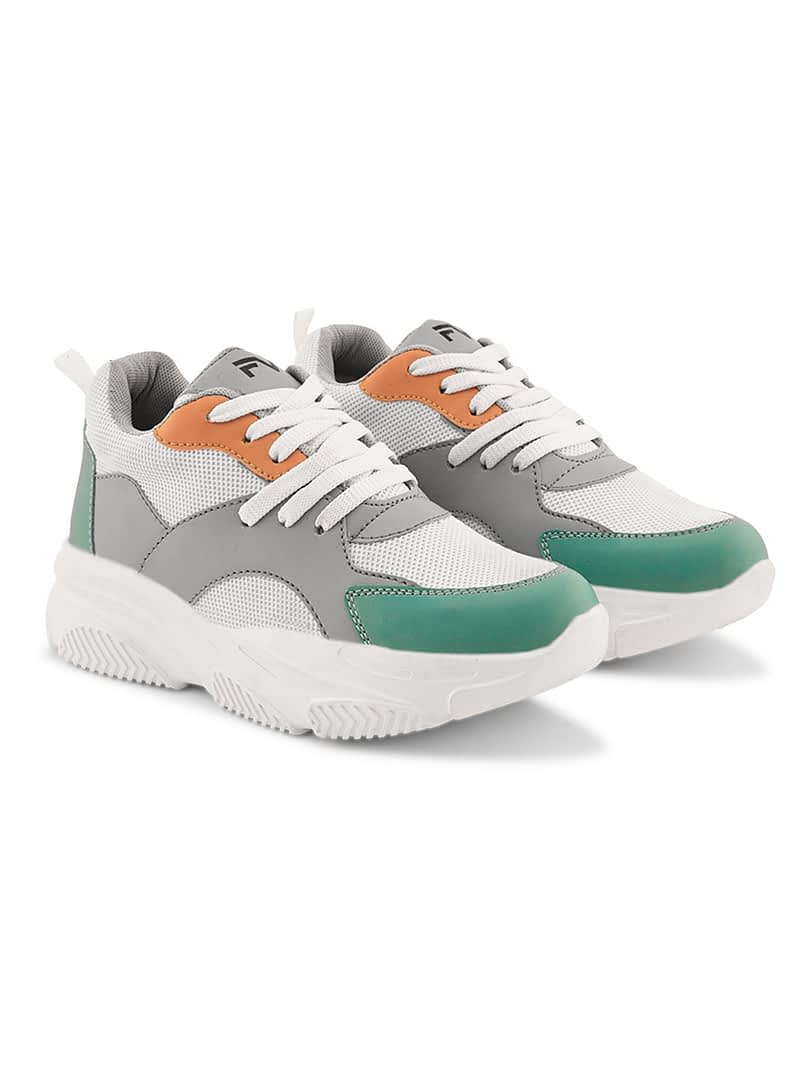 Fashion Victim Fashion Victim Women White Colorblocked Sneakers