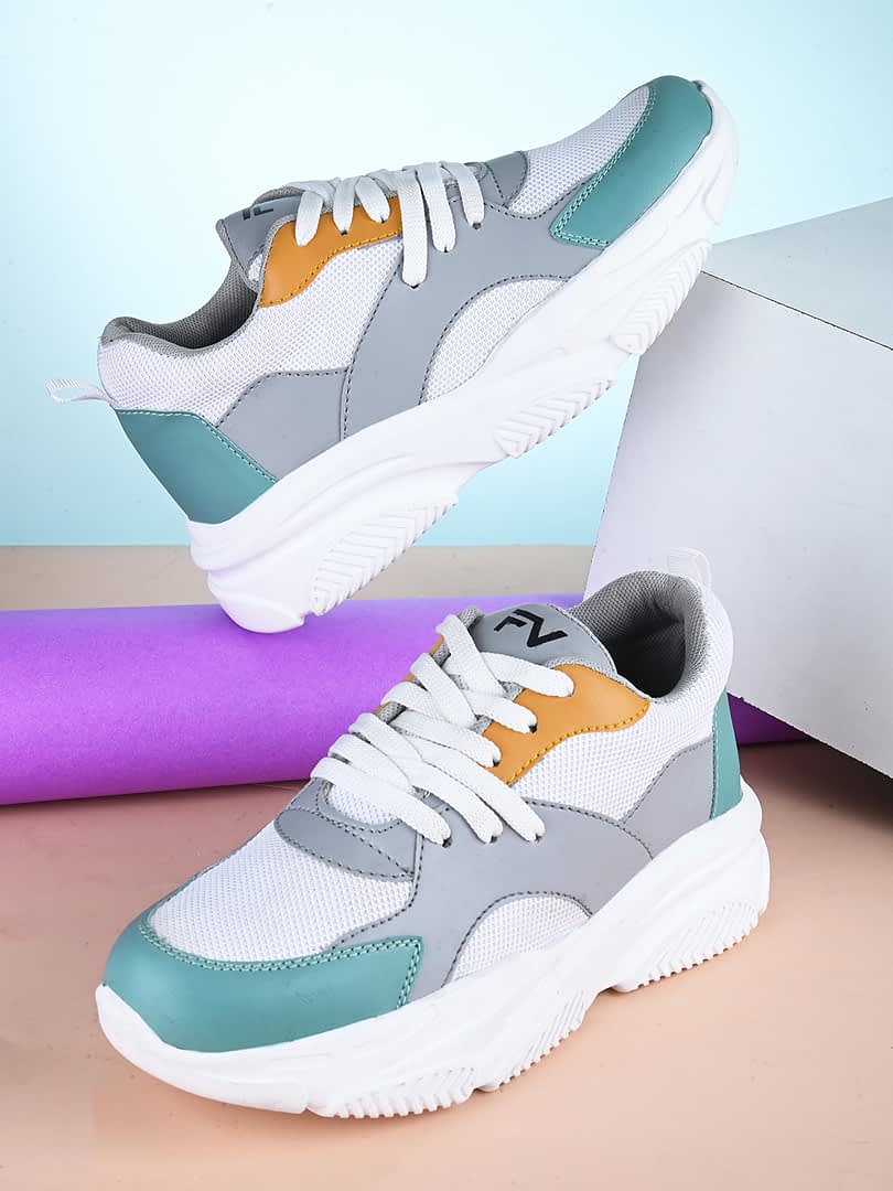 fashion victim Fashion Victim Women White Colorblocked Sneakers