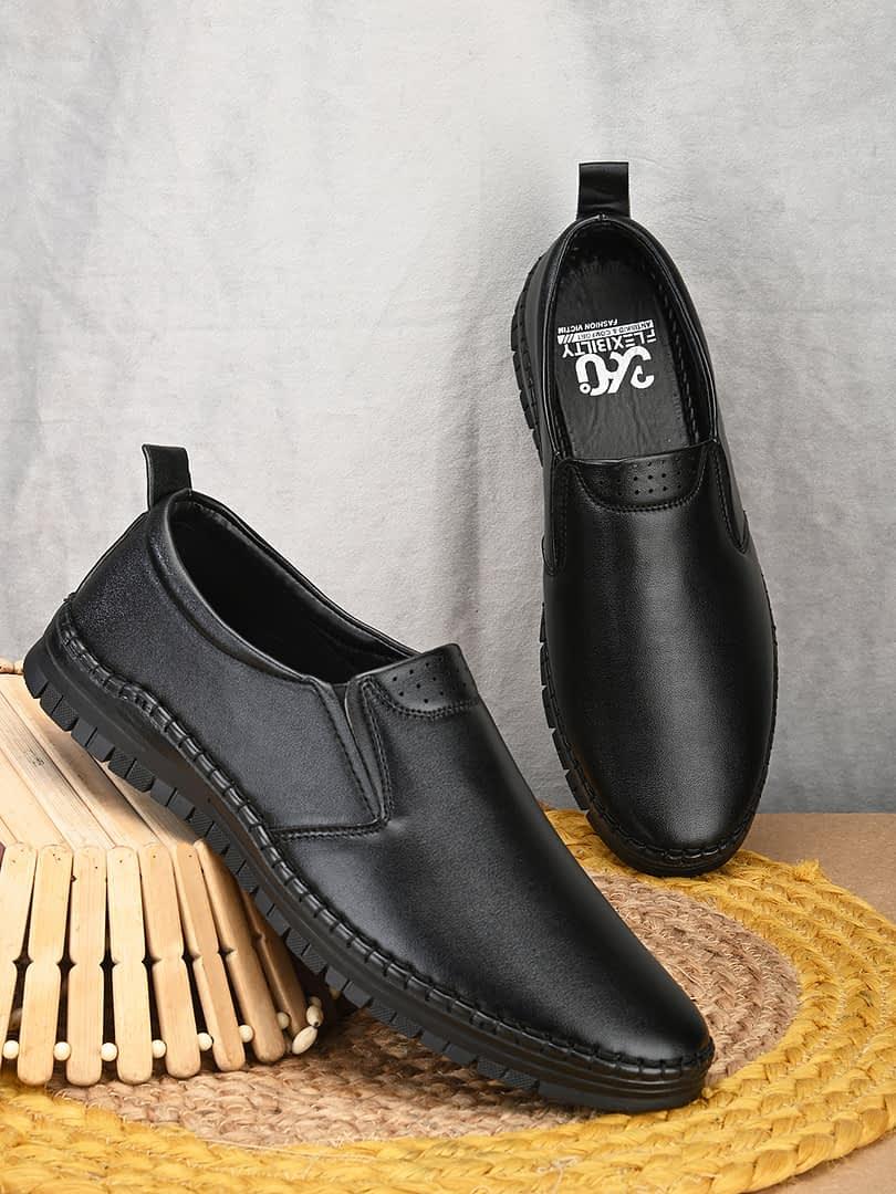 fashion victim Men Black Office Wear Semi-Formal Shoes