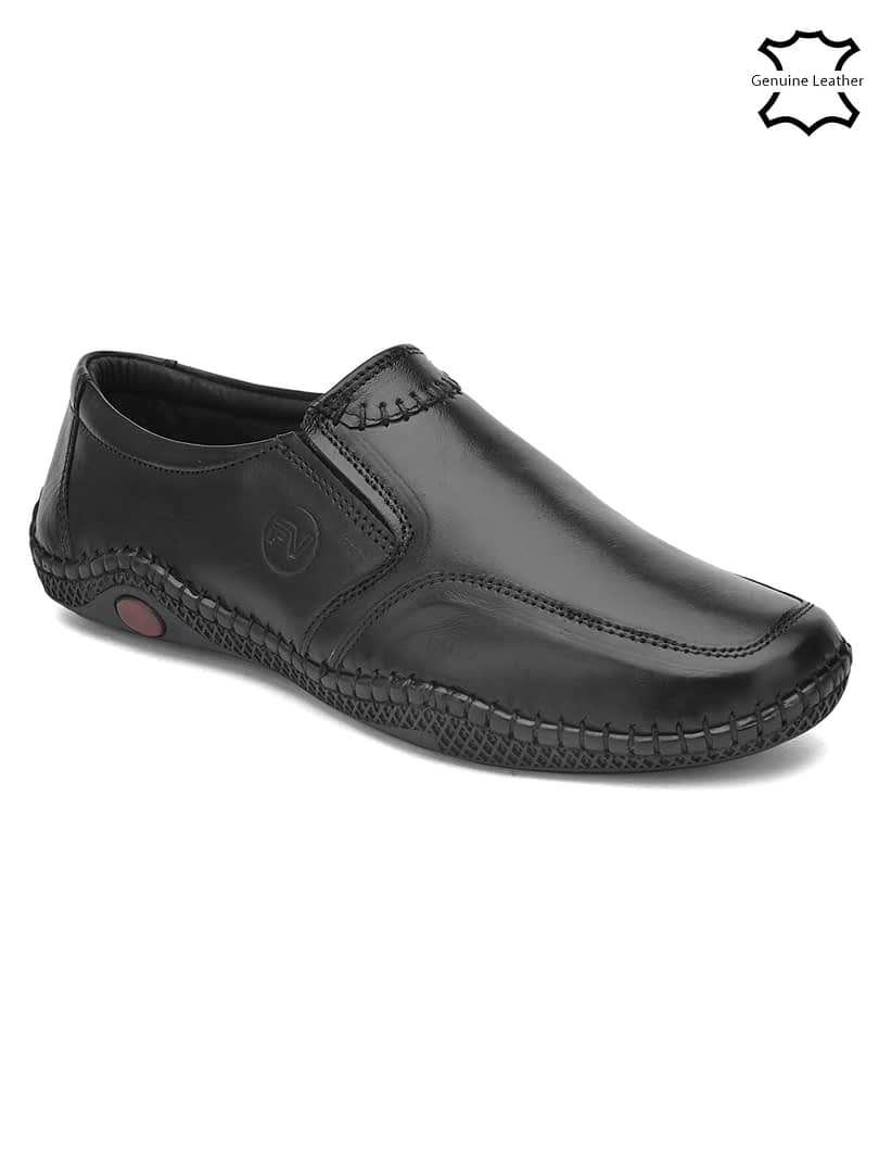 Fashion Victim Men Black Solid Leather Formal Loafers