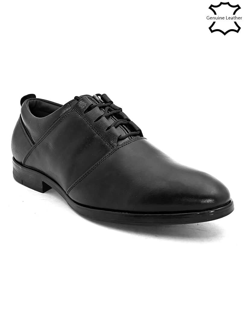 Fashion Victim Men Black Solid Leather Formal Oxfords