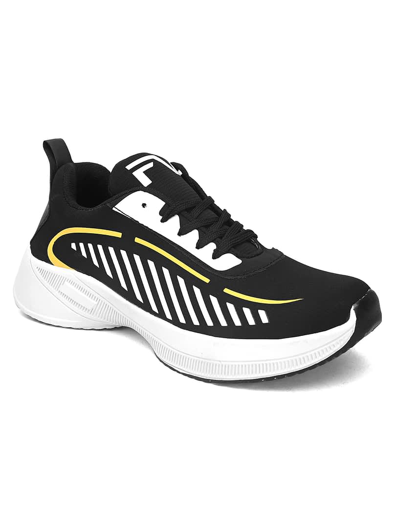Fashion Victim Men Black & White Comfort Casual Sneakers With Lightweight Technology