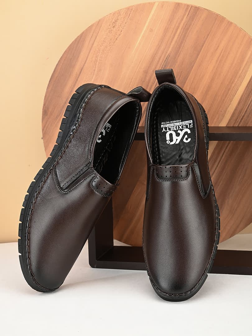 fashion victim Men brown office wear semi-formal shoes