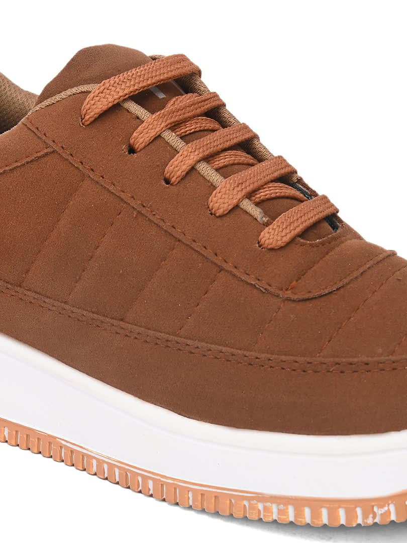 Fashion Victim Men Brown Solid Lightweight Suede Sneakers