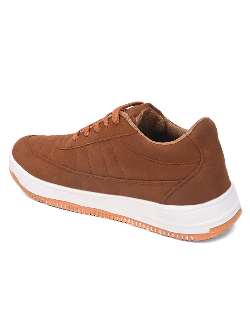 Fashion Victim Men Brown Solid Lightweight Suede Sneakers