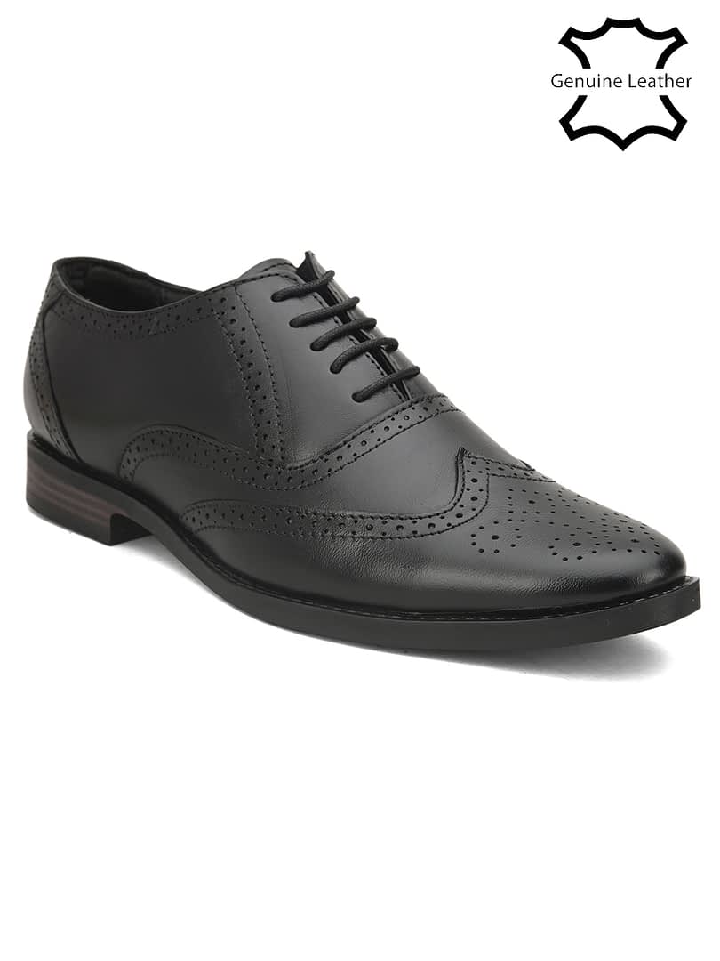 Fashion Victim Men Genuine Leather Textured Formal Brogues