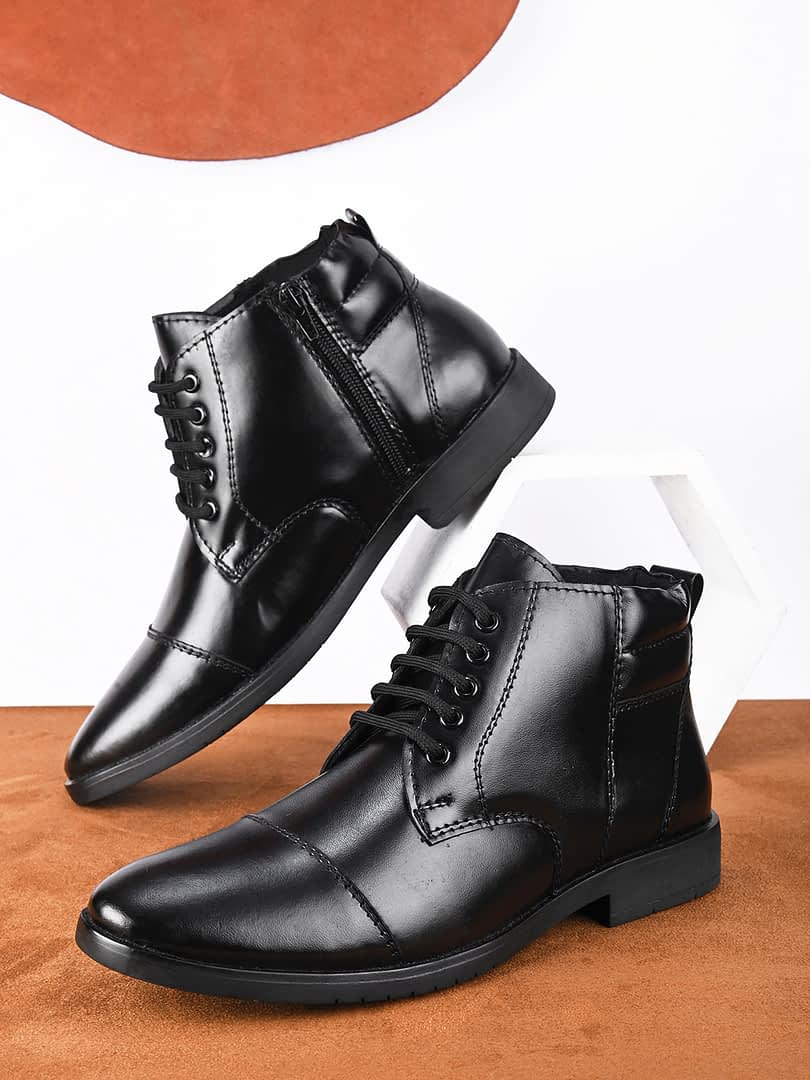 fashion victim Men Leather Mid-Top Regular Boots( UK6-UK12)