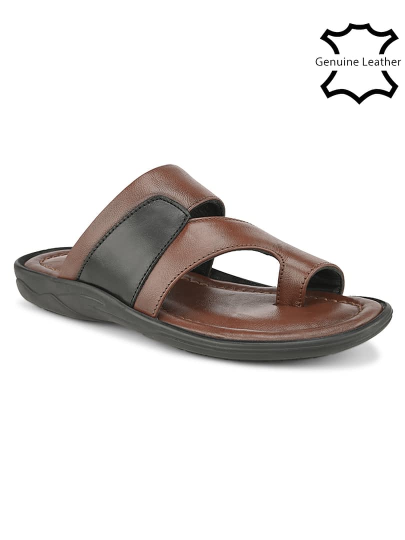 Fashion Victim Men Open One Toe Leather Comfort Sandals