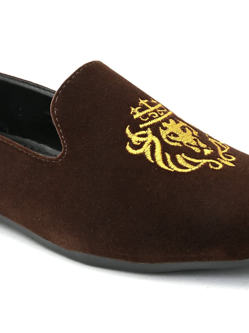 Fashion Victim Men Printed Lightweight Velvet Loafers