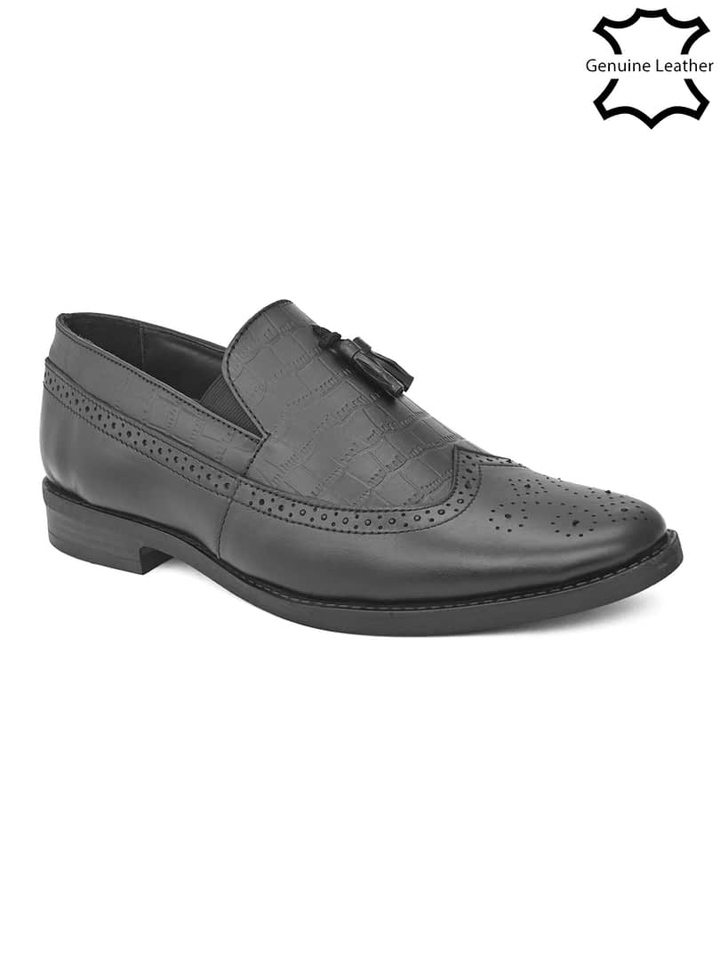 Fashion Victim Men Tassel Leather Formal Slip On Shoes