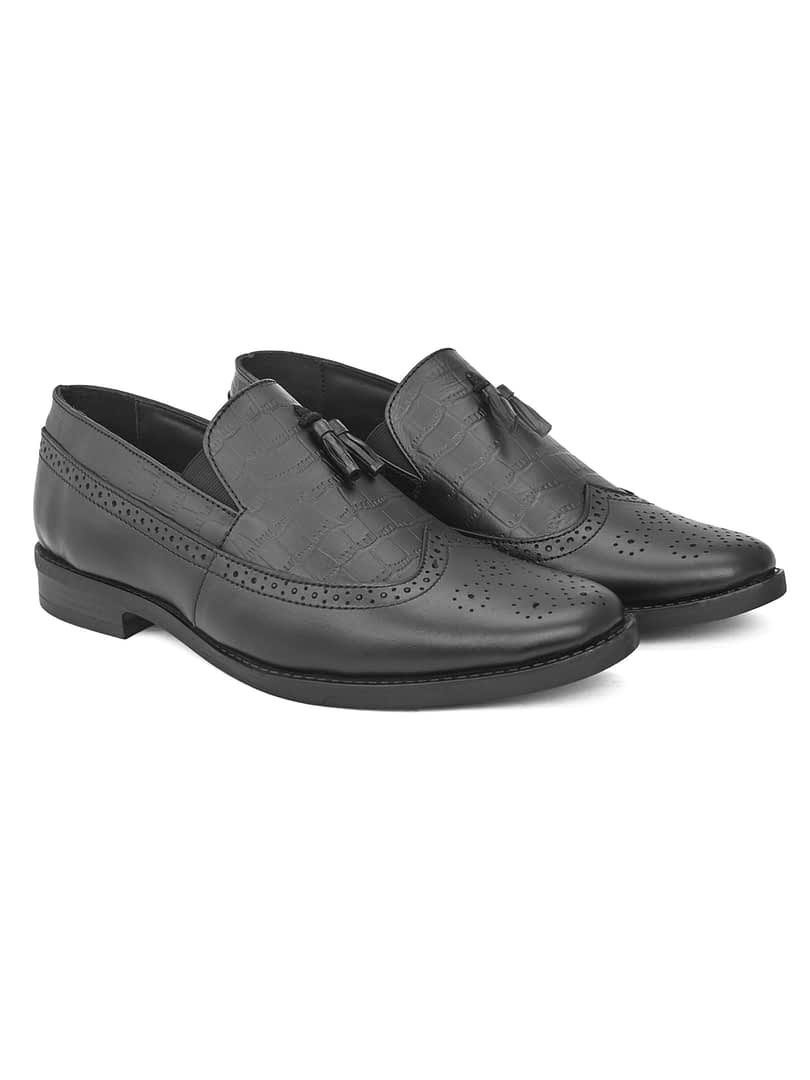 Fashion Victim Men Tassel Leather Formal Slip On Shoes