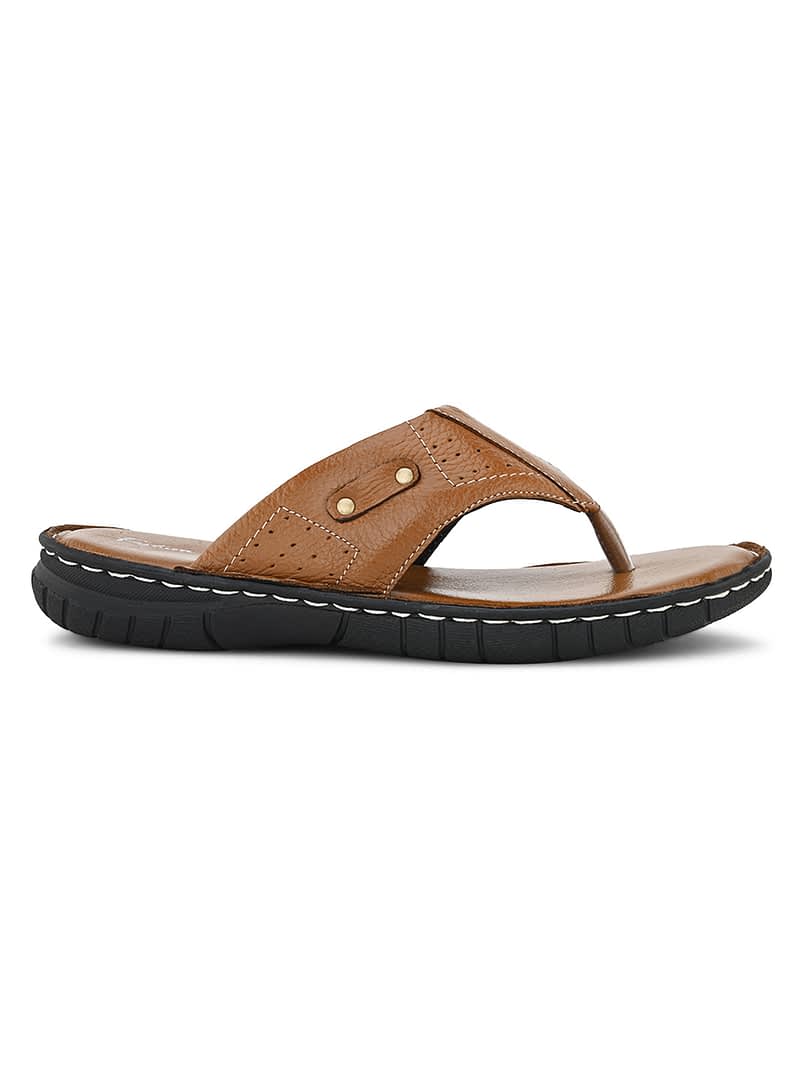 Fashion Victim Men Textured Genuine Leather Comfort Sandals(UK6-UK12)