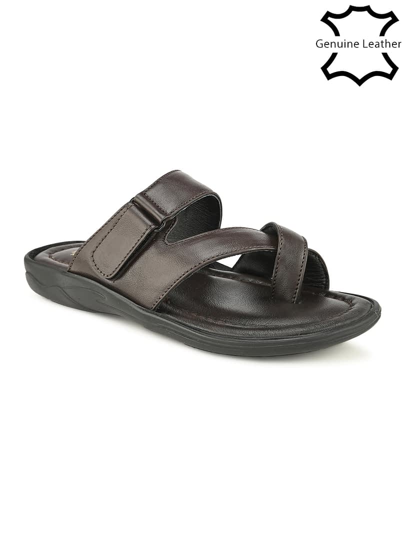 Fashion Victim Men Textured Leather Comfort Sandals