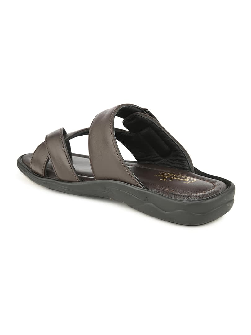 Fashion Victim Men Textured Leather Comfort Sandals