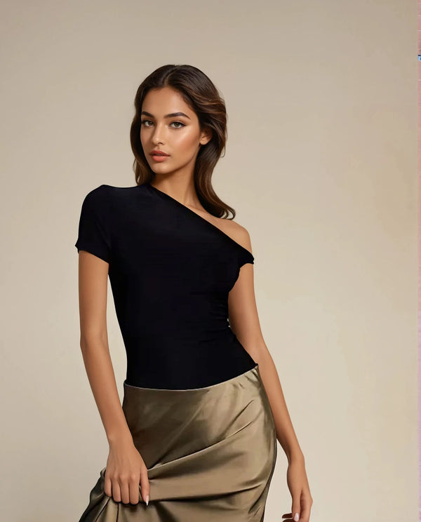 Fashionkilla Exclusive Double Sculpted Slinky Twist Detail Bodysuit In Black