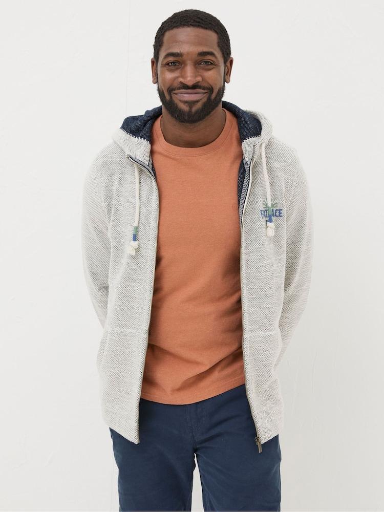Fat Face Aloa Natural 100% Cotton Woolacombe Zip-Up Hoodie