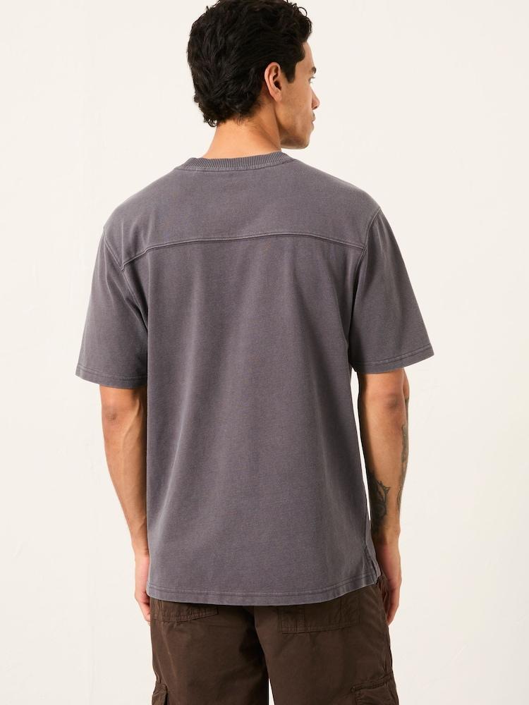 Fat Face Arne Charcoal Grey Heavyweight Relaxed Fit Tshirt