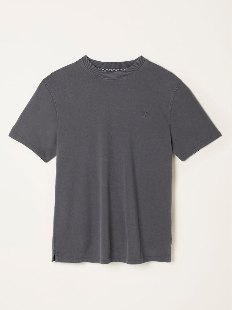 fat face Arne Charcoal Grey Heavyweight Relaxed Fit Tshirt