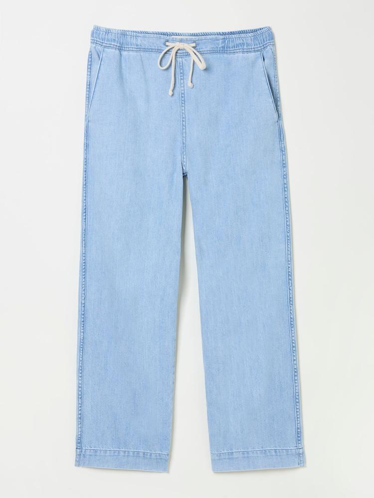 fat face Ashby Light Blue Denim Straight Leg Drawstring Jeans