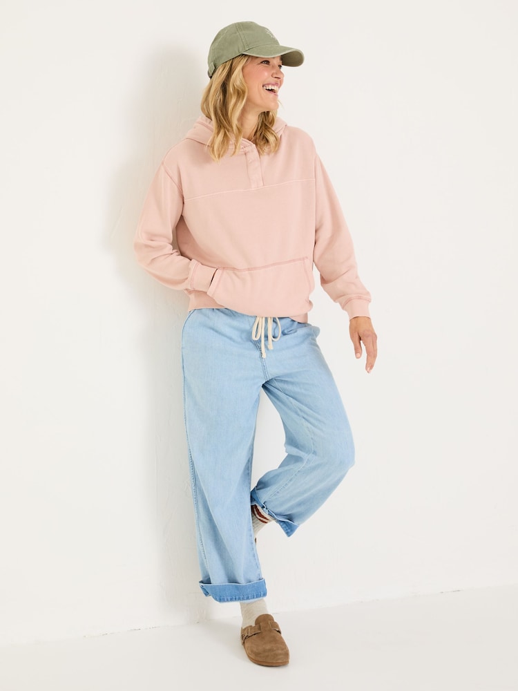 Fat Face Bex Dusky Pink Bex Overhead 100% Cotton Hoodie