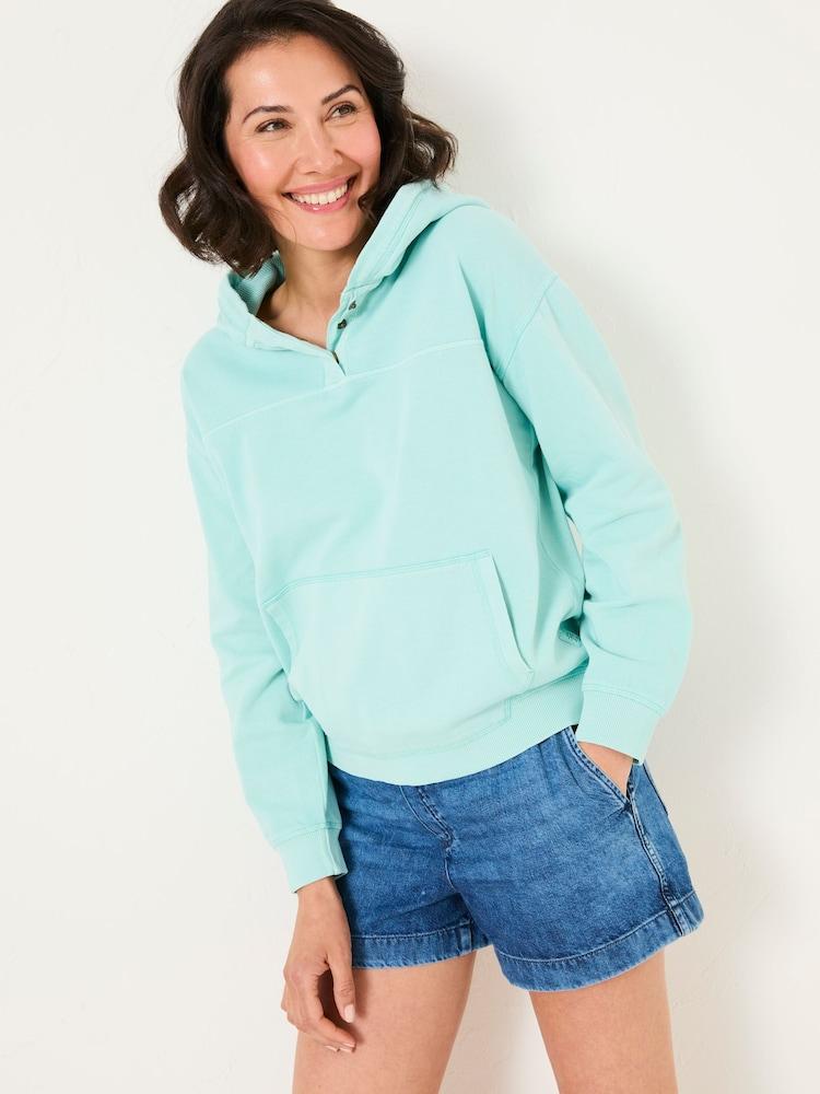 Fat Face Bex Turquoise Blue Bex Overhead 100% Cotton Hoodie