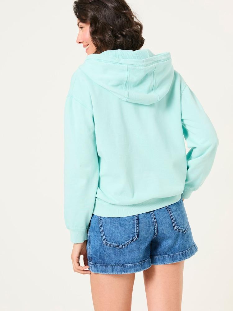 Fat Face Bex Turquoise Blue Bex Overhead 100% Cotton Hoodie