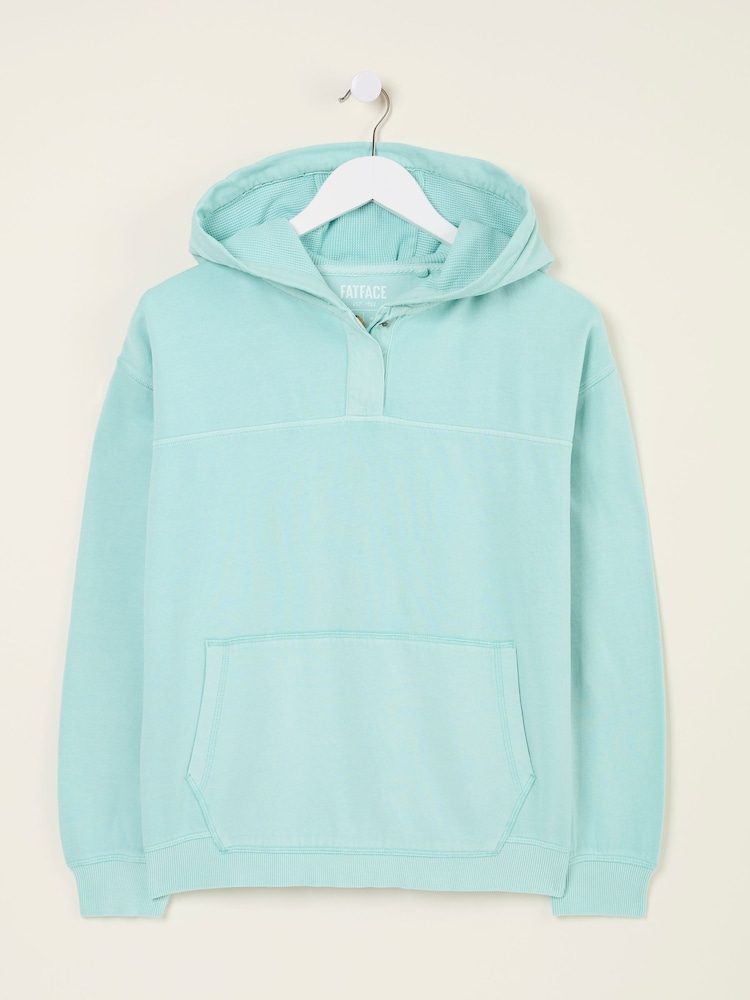 fat face Bex Turquoise Blue Bex Overhead 100% Cotton Hoodie