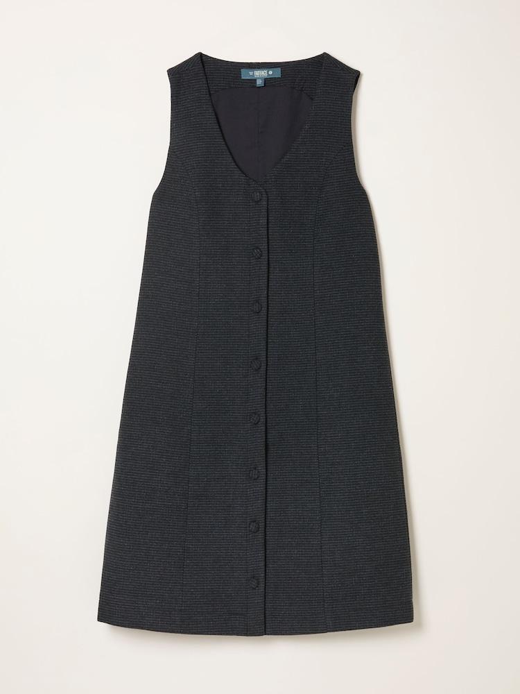 fat face Binny Charcoal Grey Petite Tweed Pinny Dress