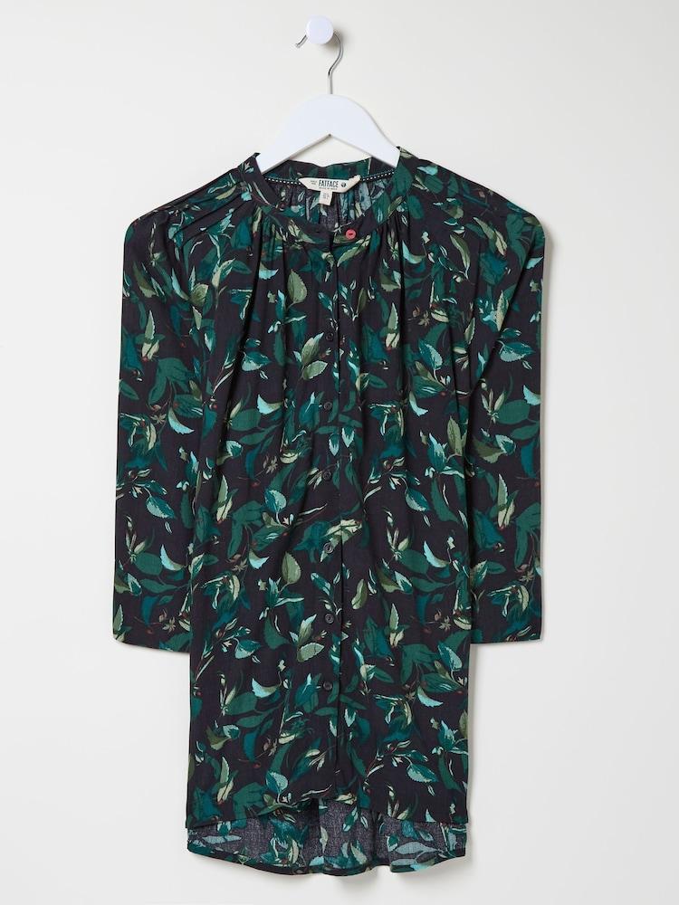 fat face Black Dark Skies Tia Button Longline Blouse